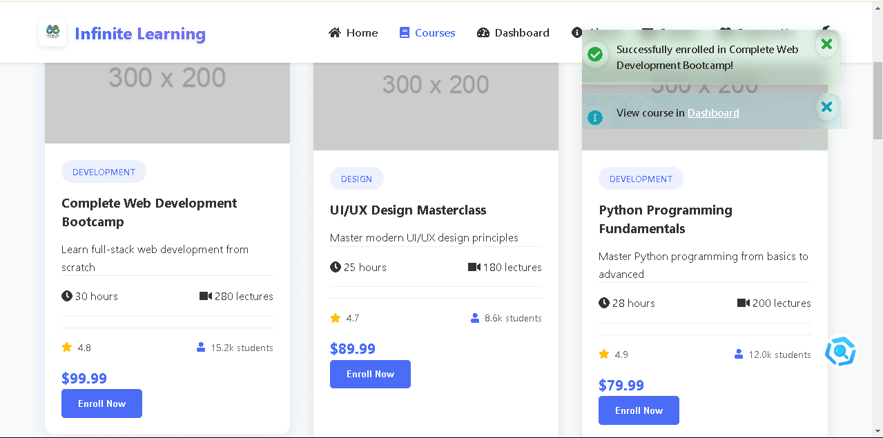 Infinite learning (LMS)